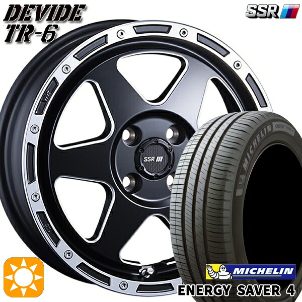 【取付対象】195/50R16 88V XL ミシュラン エナジーセイバー4 SSR ディバイド TR6 フラットブラックポリッシュ 16インチ 6.5J 4H100 サマータイヤホイールセット |エムオートギャラリー