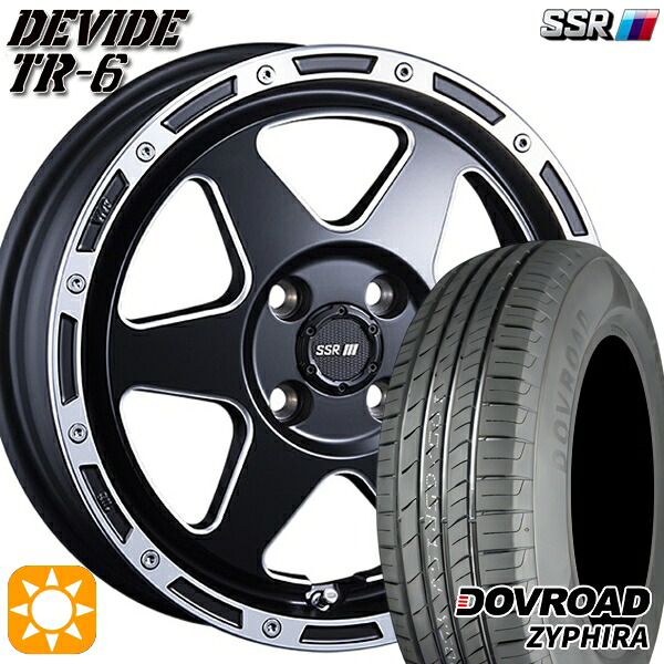 【取付対象】アクア デミオ ノート 195/55R16 87V DOVROAD ザイファイラ SSR ディバイド TR6 フラットブラックポリッシュ 16インチ 6.5J 4H100 サマータイヤホイールセット |エムオートギャラリー