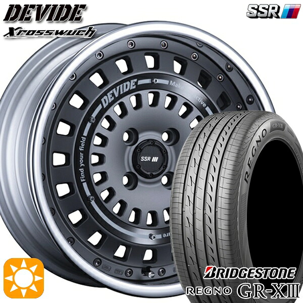 【取付対象】アクア クロスビー 175/60R16 82H ブリヂストン レグノ GR-X3 SSR ディバイド クロスバッハ フラットガンメタル 16インチ 6.0J 4H100 サマータイヤホイールセット