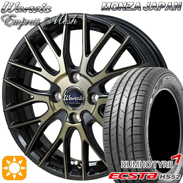 【取付対象】アクア ヤリス 195/50R16 88V XL クムホ エクスタ HS52 モンツァ ワーウィック エンプレスメッシュ ブラッククリア/ポリッシュ 16インチ 6.0J 4H100 サマータイヤホイールセット 60,225円