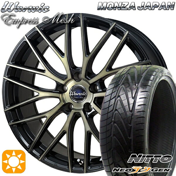 【取付対象】225/30R20 85W NITTO ニットー NEOテクGEN モンツァ ワーウィック エンプレスメッシュ ブラッククリア/ポリッシュ 20インチ 8.5J 5H114.3 サマータイヤホイールセット