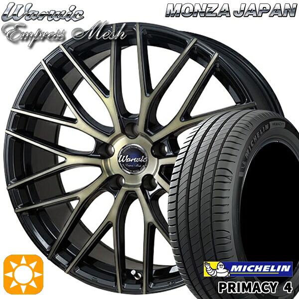 【取付対象】マークX レクサスIS 235/40R19 96W XL VOL ミシュラン プライマシー4 モンツァ ワーウィック エンプレスメッシュ ブラッククリア/ポリッシュ 19インチ 8.0J 5H114.3 サマータイヤホイールセット