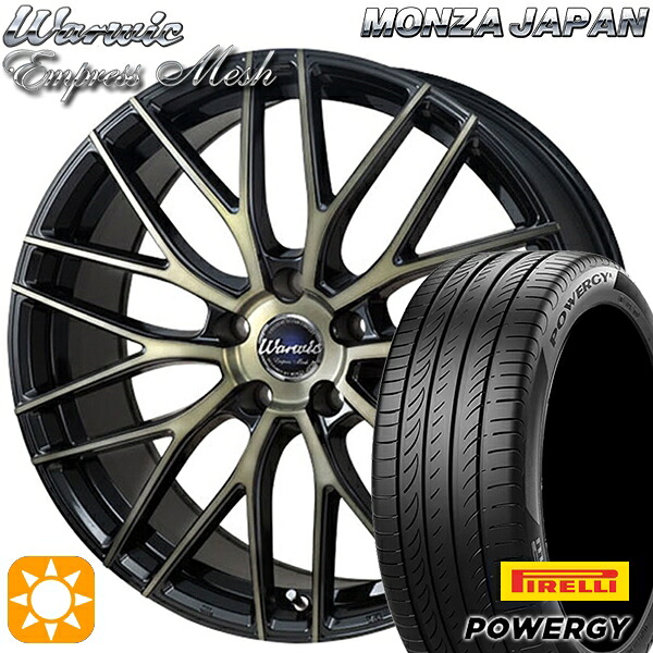 【取付対象】エクストレイル アテンザ 225/55R17 101W XL ピレリ パワジー モンツァ ワーウィック エンプレスメッシュ ブラッククリア/ポリッシュ 17インチ 7.0J 5H114.3 サマータイヤホイールセット 81,510円