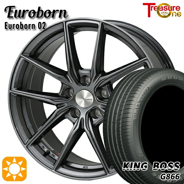 BMW (F40/F44) 205/50R17 93W XL キングボス G866 トレジャーワン ユーロボーン 02 ガンメタリックブラック 17インチ 7.5J 5H112 サマータイヤホイールセット