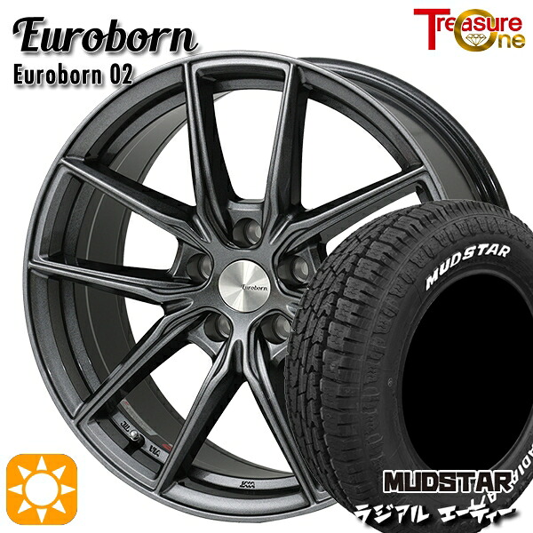 BMW (F30/F31) 205/60R16 96H マッドスター ラジアル A/T ホワイトレター トレジャーワン ユーロボーン 02 ガンメタリックブラック 16インチ 6.5J 5H120 サマータイヤホイールセット 76,890円