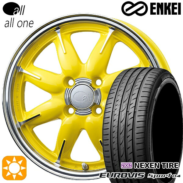 【取付対象】165/60R14 75H ロードストーン ユーロビズ Sport 04 ENKEI オール オールワン マシニングレモンイエロー 14インチ 5.0J 4H100 サマータイヤホイールセット ｜エムオートギャラリー