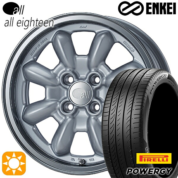 【取付対象】フィット アクア 185/60R15 84H ピレリ パワジー ENKEI オール オールエイティーン マシニングシルバー 15インチ 6.0J 4H100 サマータイヤホイールセット |エムオートギャラリー