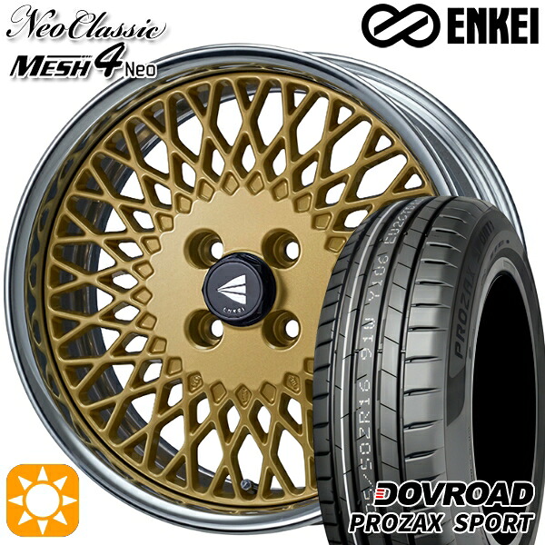 【取付対象】マツダ2 ノート 205/45R17 88W XL DOVROAD プロザックススポーツ ENKEI ネオクラシック メッシュ4ネオ [Hi Disk] ゴールド 17インチ 6.0J 4H100 サマータイヤホイールセット