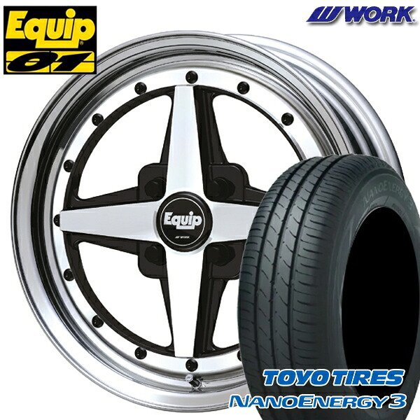【取付対象】165/60R14 75H トーヨー ナノエナジー3 WORK エクイップ 01 ブラックカットクリア 14インチ 5.0J 4H100 サマータイヤホイールセット |エムオートギャラリー