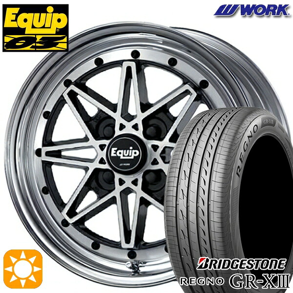 【取付対象】アクア マツダ2 ノート 185/65R15 92H XL ブリヂストン レグノ GR-X3 WORK エクイップ 03 ブラックカットクリア 15インチ 5.5J 4H100 サマータイヤホイールセット