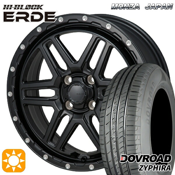 【取付対象】アクア デミオ ノート 195/55R16 87V DOVROAD ザイファイラ モンツァ ハイブロック エルデ サテンブラック/ミーリング 16インチ 6.0J 4H100 サマータイヤホイールセット |エムオートギャラリー
