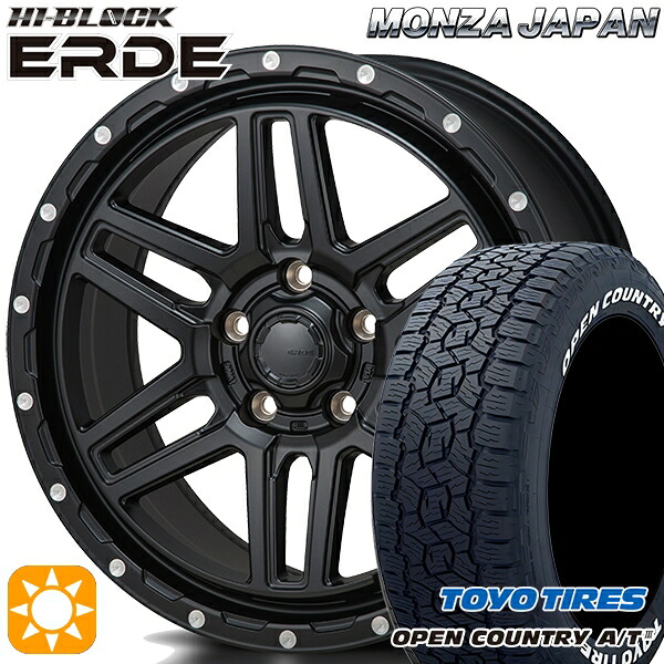 【取付対象】245/65R17 111H XL トーヨー オープンカントリーA/T3 ホワイトレター モンツァ ハイブロック エルデ サテンブラック/ミーリング 17インチ 7.5J 5H114.3 サマータイヤホイールセット