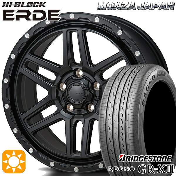 【取付対象】カムリ ヴェゼル 215/55R17 94V ブリヂストン レグノ GR-X3 モンツァ ハイブロック エルデ サテンブラック/ミーリング 17インチ 7.5J 5H114.3 サマータイヤホイールセット