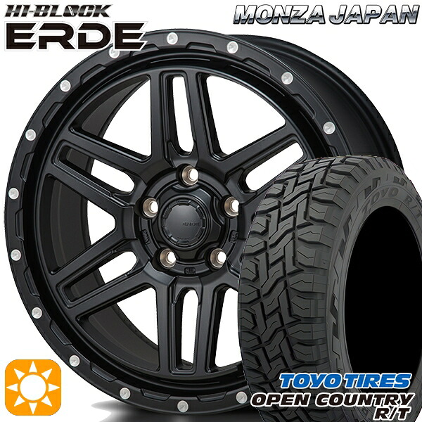 【取付対象】225/65R17 102Q トーヨー オープンカントリー R/T モンツァ ハイブロック エルデ サテンブラック/ミーリング 17インチ 7.5J 5H114.3 サマータイヤホイールセット |エムオートギャラリー