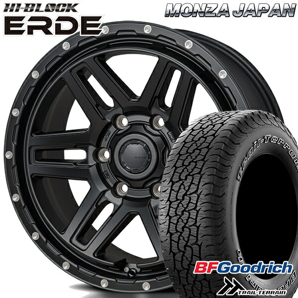 【取付対象】265/65R17 112T ORWL BFグッドリッチ トレールテレーン モンツァ ハイブロック エルデ サテンブラック/ミーリング 17インチ 8.0J 6H139.7 サマータイヤホイールセット