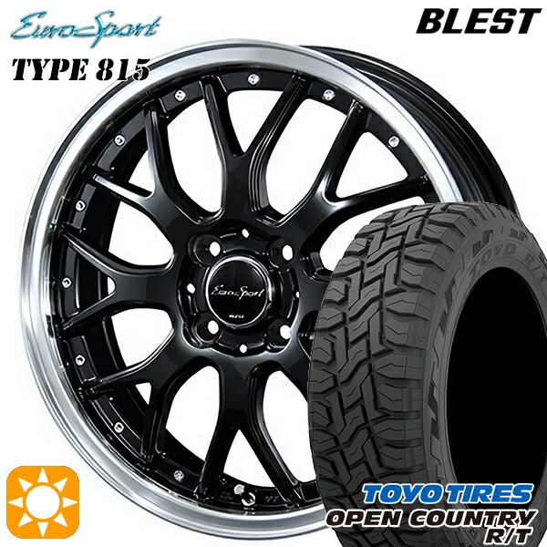 【取付対象】アクア クロスビー 175/60R16 82Q トーヨー オープンカントリー R/T BLEST ユーロスポーツ タイプ815 グロスブラック 16インチ 6.0J 4H100 サマータイヤホイールセット