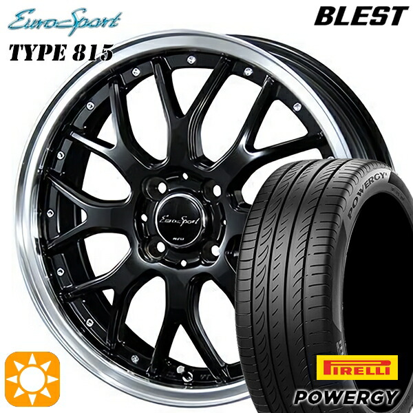 【取付対象】185/60R15 84H ピレリ パワジー BLEST ユーロスポーツ タイプ815 グロスブラック 15インチ 5.5J 4H100 サマータイヤホイールセット