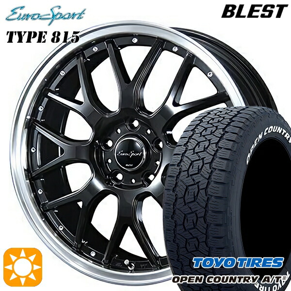 【取付対象】RAV4 ハリアー 235/60R18 100H トーヨー オープンカントリーA/T3 ホワイトレター BLEST ユーロスポーツ タイプ815 グロスブラック 18インチ 7.0J 5H114.3 サマータイヤホイールセット