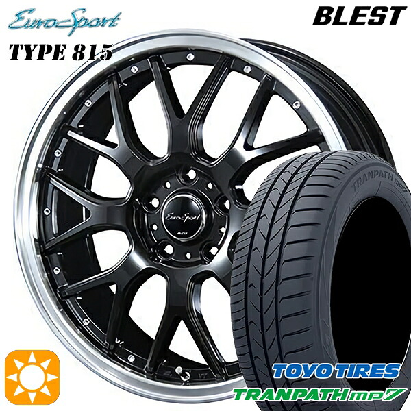 【取付対象】215/55R17 94V トーヨー トランパス mp7 BLEST ユーロスポーツ タイプ815 グロスブラック 17インチ 7.0J 5H114.3 サマータイヤホイールセット