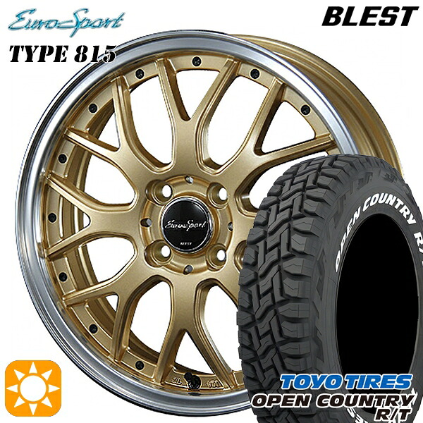 【取付対象】165/60R15 77Q トーヨー オープンカントリー R/T ホワイトレター BLEST ユーロスポーツ タイプ815 セミグロスゴールド 15インチ 5.0J 4H100 サマータイヤホイールセット