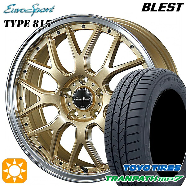 【取付対象】215/55R17 94V トーヨー トランパス mp7 BLEST ユーロスポーツ タイプ815 セミグロスゴールド 17インチ 7.0J 5H114.3 サマータイヤホイールセット