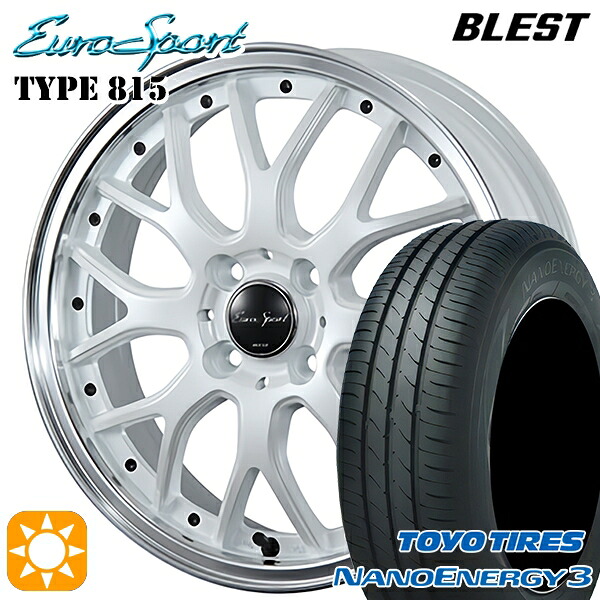 【取付対象】165/60R14 75H トーヨー ナノエナジー3 BLEST ユーロスポーツ タイプ815 パールホワイト 14インチ 4.5J 4H100 サマータイヤホイールセット |エムオートギャラリー