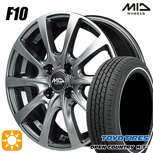 【取付対象】165/60R15 77H トーヨー オープンカントリー H/T2 WR MID ユーロスピード F10 メタリックグレー 15インチ 4.5J 4H100 サマータイヤホイールセット