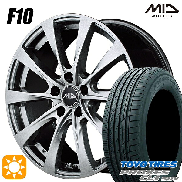 【取付対象】RAV4 エクストレイル 225/60R17 99H トーヨー プロクセス CL1 SUV MID ユーロスピード F10 メタリックグレー 17インチ 7.0J 5H114.3 サマータイヤホイールセット |エムオートギャラリー