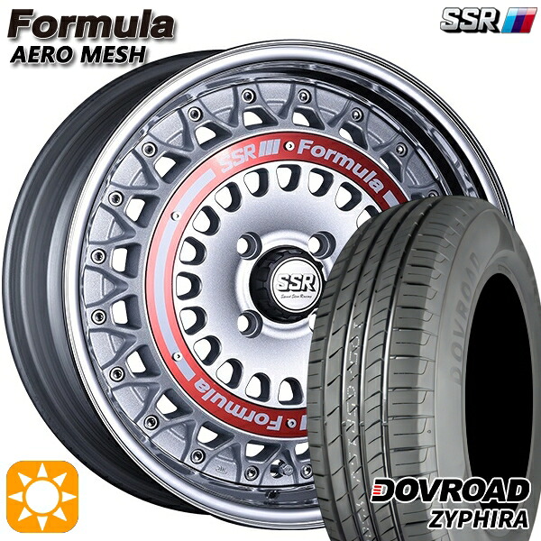 【取付対象】アクア クロスビー 185/55R16 83V DOVROAD ザイファイラ SSR フォーミュラ エアロメッシュ シルバー/レッドリング 16インチ 6.0J 4H100 サマータイヤホイールセット ｜エムオートギャラリー