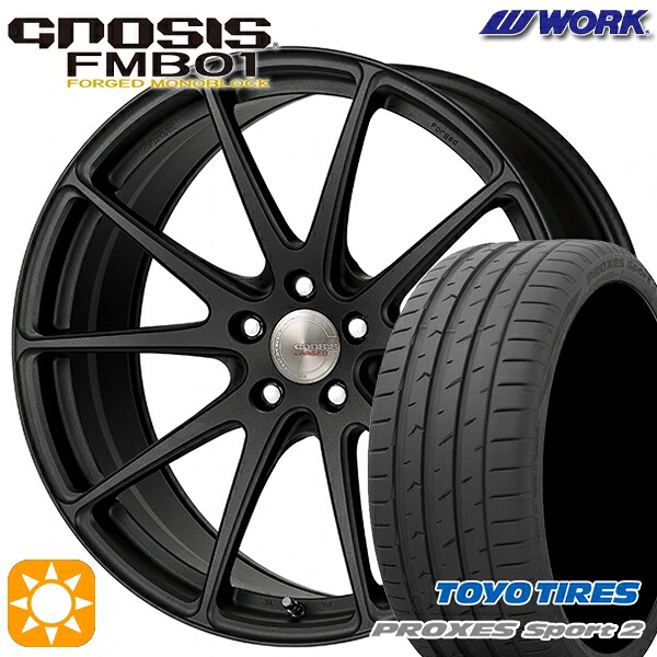 【取付対象】225/45R19 96Y XL トーヨー プロクセススポーツ2 WORK グノーシス FMB01 ブラックアノダイズド 19インチ 8.0J 5H114.3 サマータイヤホイールセット