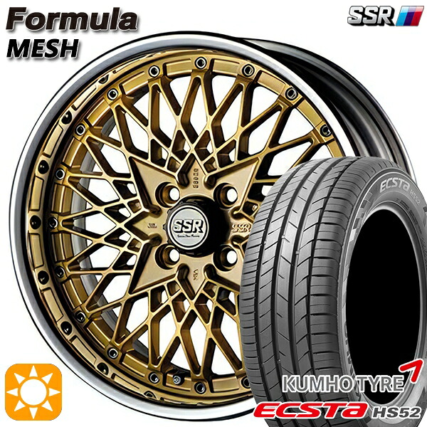 【取付対象】195/50R16 88V XL クムホ エクスタ HS52 SSR フォーミュラ メッシュ FMゴールド 16インチ 6.0J 4H100 サマータイヤホイールセット ｜エムオートギャラリー