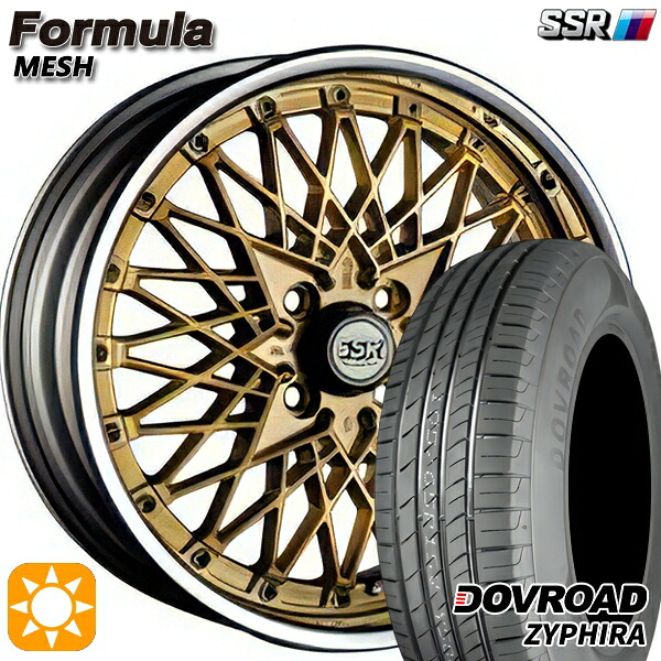 【取付対象】アクア クロスビー 185/55R16 83V DOVROAD ザイファイラ SSR フォーミュラ メッシュ FMゴールド 16インチ 6.0J 4H100 サマータイヤホイールセット |エムオートギャラリー