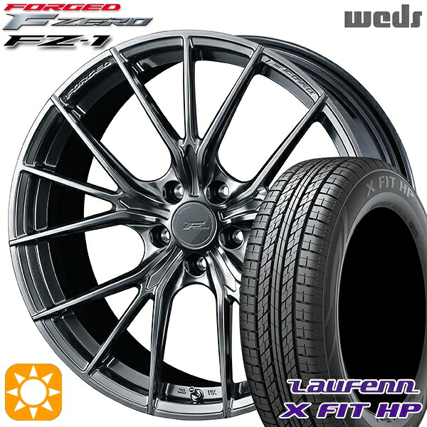 【取付対象】アウトランダー デリカD5 225/55R18 98V ラウフェン X FIT HP LA41 Weds ウェッズ 鍛造 F ZERO FZ-1 ダイヤモンドブラック 18インチ 7.5J 5H114.3 サマータイヤホイールセット