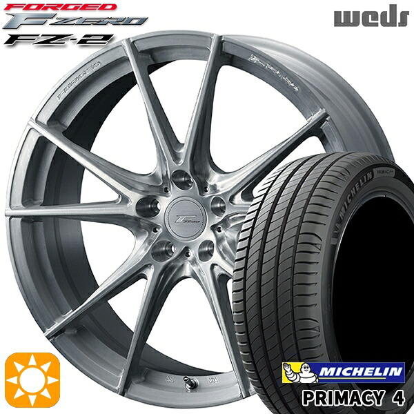 【取付対象】マークX レクサスIS 235/40R19 96W XL VOL ミシュラン プライマシー4 Weds ウェッズ 鍛造 F ZERO FZ-2 ブラッシュド 19インチ 8.0J 5H114.3 サマータイヤホイールセット