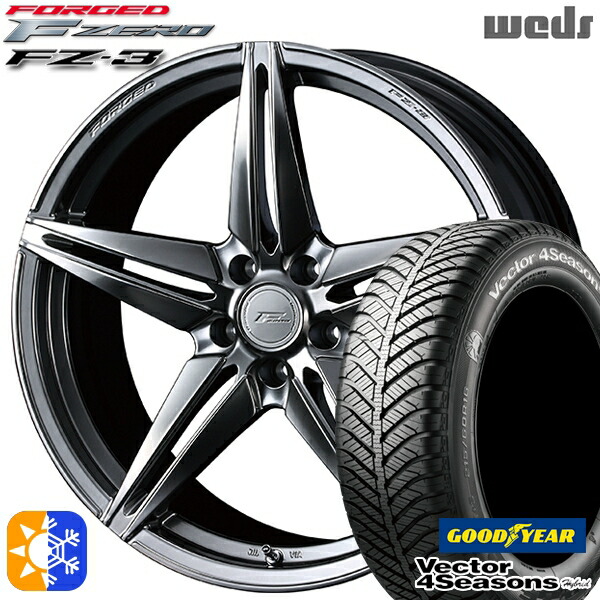 アルファード ヴェルファイア 235/50R18 101H XL グッドイヤー ベクター フォーシーズンズ Weds ウェッズ 鍛造 F ZERO FZ-3 18インチ 7.5J 5H114.3 ダイヤモンドブラック オールシーズンタイヤホイールセット
