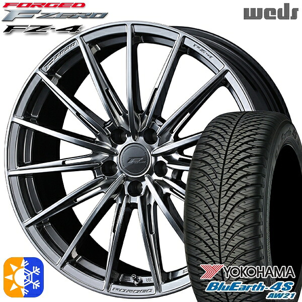 アルファード ヴェルファイア 235/50R18 101Y XL ヨコハマ ブルーアース 4S AW21 Weds ウェッズ 鍛造 F ZERO FZ-4 ダイヤモンドブラック 18インチ 8.0J 5H114.3 オールシーズンタイヤホイールセット