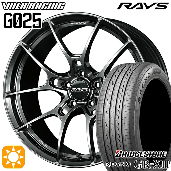 【取付対象】アウトランダー エクストレイル 225/55R18 102V XL ブリヂストン レグノ GR-X3 RAYS ボルクレーシング G025 HK 18インチ 7.5J 5H114.3 サマータイヤホイールセット |エムオートギャラリー