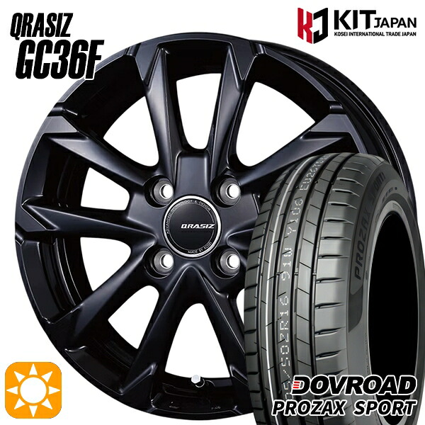 【取付対象】205/45R17 88W XL DOVROAD プロザックススポーツ コーセイ クレイシズ GC36F グロッシーブラック 17インチ 6.0J 4H100 サマータイヤホイールセット ｜エムオートギャラリー