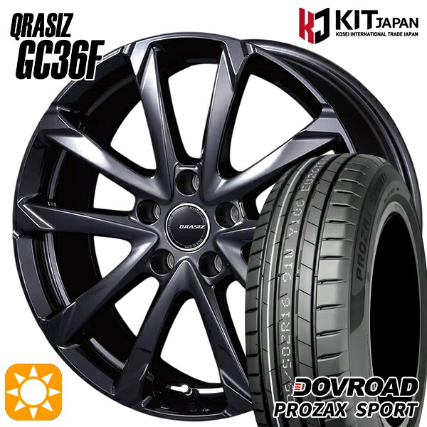 【取付対象】BP系レガシィアウトバック 215/55R17 98W XL DOVROAD プロザックススポーツ コーセイ クレイシズ GC36F グロッシーブラック 17インチ 7.0J 5H100 サマータイヤホイールセット |エムオートギャラリー
