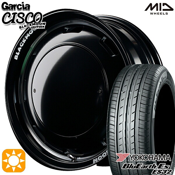 【取付対象】165/60R15 77H ヨコハマ ブルーアース ES32 MID ガルシアシスコブラックムーン ブラック 15インチ 4.5J 4H100 サマータイヤホイールセット |エムオートギャラリー