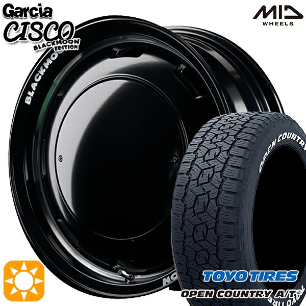 【取付対象】ジムニー 215/70R16 100T トーヨー オープンカントリーA/T3 ホワイトレター MID ガルシアシスコブラックムーン ブラック 16インチ 5.5J 5H139.7 サマータイヤホイールセット |エムオートギャラリー
