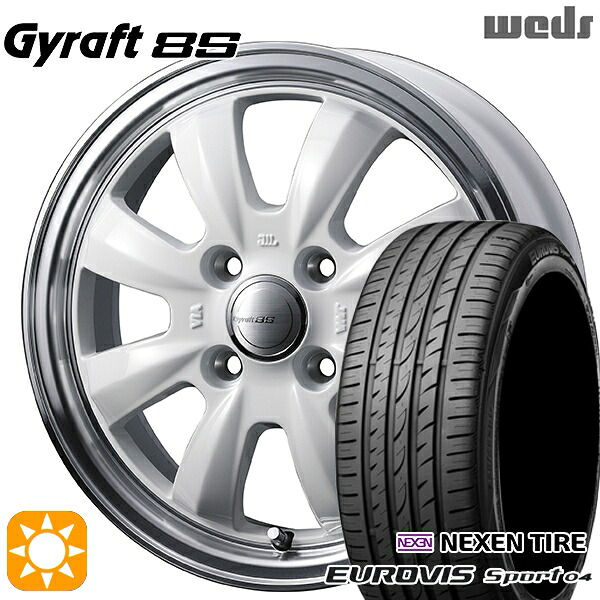 【取付対象】165/60R14 75H ロードストーン ユーロビズ Sport 04 ウェッズ グラフト 8S SI/RP 14インチ 4.5J 4H100 サマータイヤホイールセット