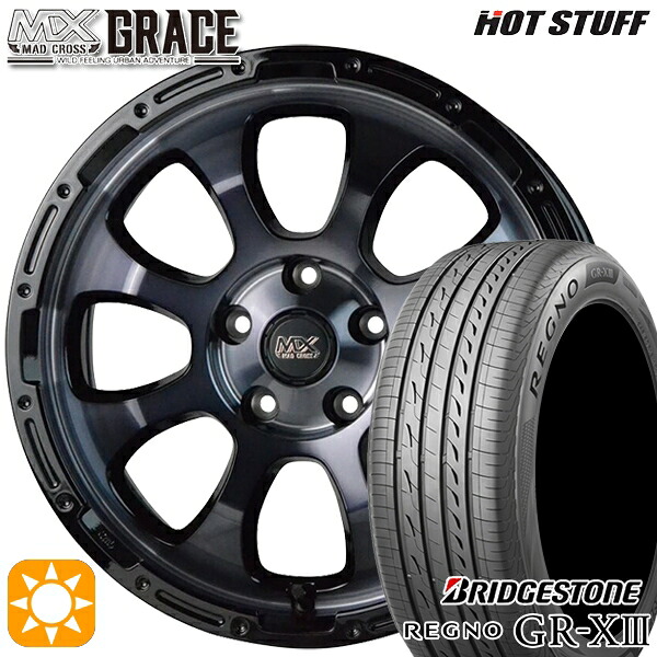 【取付対象】エスティマ ヤリスクロス 215/60R16 95V ブリヂストン レグノ GR-X3 HotStuff マッドクロス グレイス BKC/BK 16インチ 7.0J 5H114.3 サマータイヤホイールセット ｜エムオートギャラリー