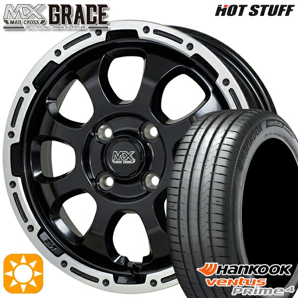 【取付対象】ライズ ロッキー 205/60R16 96V XL ハンコック veNtus PRime4 K135 HotStuff マッドクロス グレイス GB/P 16インチ 6.0J 4H100 サマータイヤホイールセット