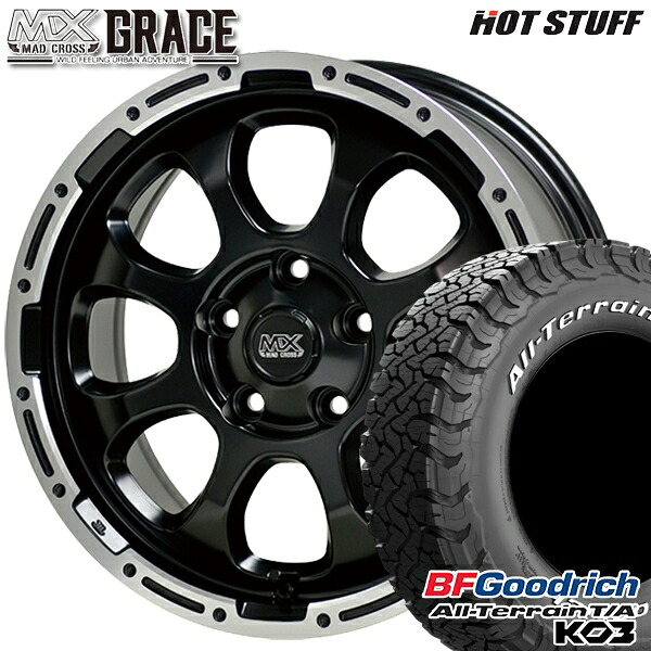 【取付対象】デリカD5 225/70R16 102/99S RWL BFグッドリッチ オールテレーン T/A KO3 HotStuff マッドクロス グレイス GB/P 16インチ 7.0J 5H114.3 サマータイヤホイールセット |エムオートギャラリー