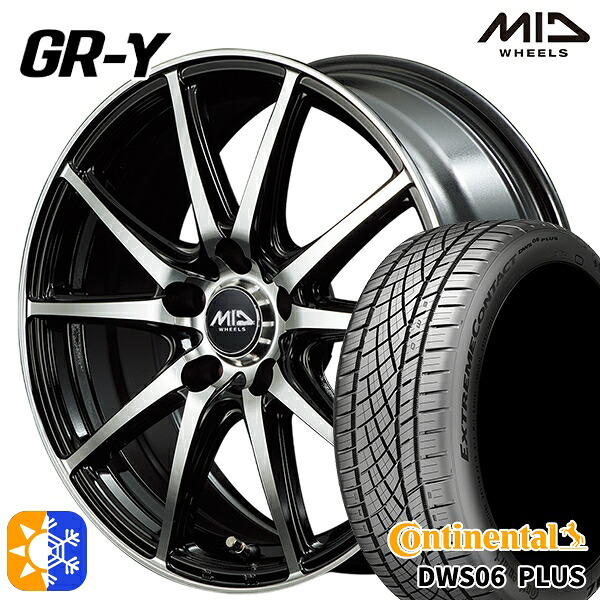215/55R17 94W コンチネンタル DWS06+ MID ファイナルスピード GR-ガンマ 17インチ 7.0J 5H114.3 ブラックポリッシュ オールシーズンタイヤホイールセット
