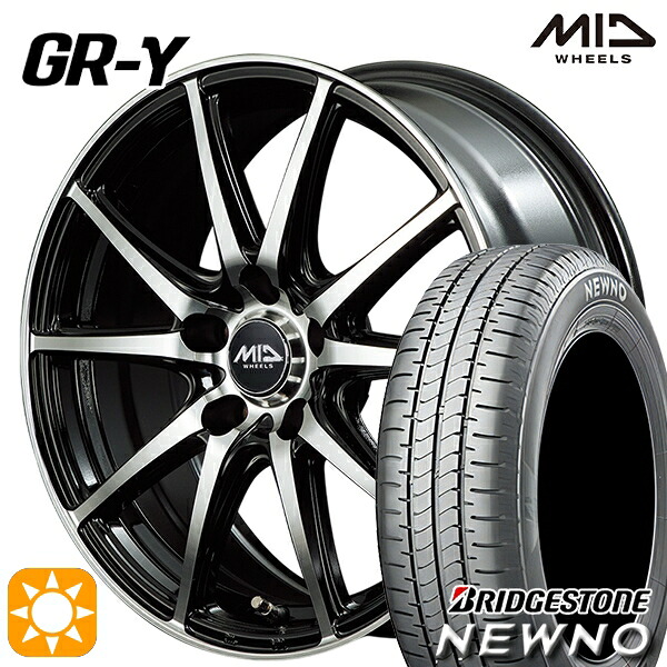 【取付対象】185/60R15 84H ブリヂストン ニューノ MID ファイナルスピード GR-ガンマ BP 15インチ 6.0J 5H100 サマータイヤホイールセット