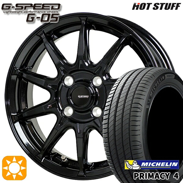 【取付対象】185/60R15 88H XL ミシュラン プライマシー4 ホットスタッフ ジースピード G-05 メタリックブラック 15インチ 5.5J 4H100 サマータイヤホイールセット 55,495円