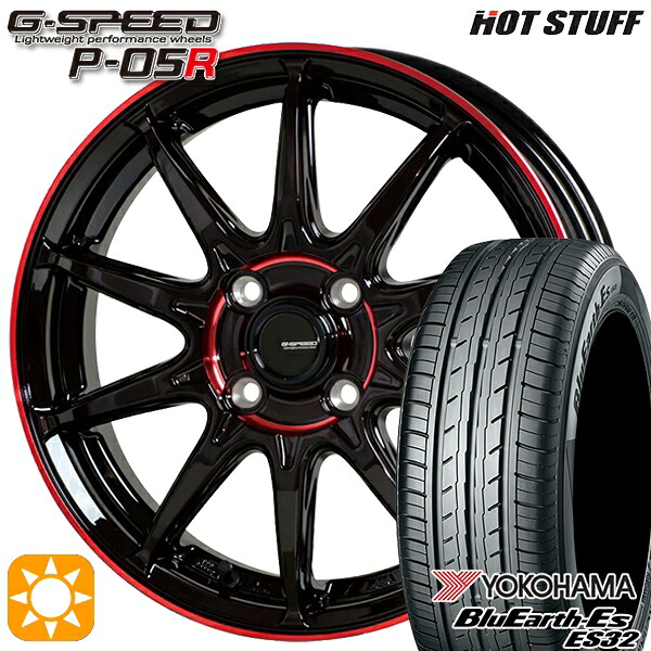 【取付対象】スイフト 215/40R17 87V XL ヨコハマ ブルーアース ES32 HotStuff ジースピード P-05R ブラックレッドクリア 17インチ 6.5J 4H100 サマータイヤホイールセット |エムオートギャラリー