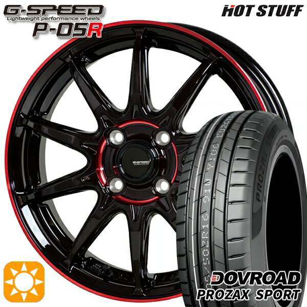 【取付対象】マツダ2 ノート 205/45R17 88W XL DOVROAD プロザックススポーツ HotStuff ジースピード P-05R ブラックレッドクリア 17インチ 6.5J 4H100 サマータイヤホイールセット |エムオートギャラリー